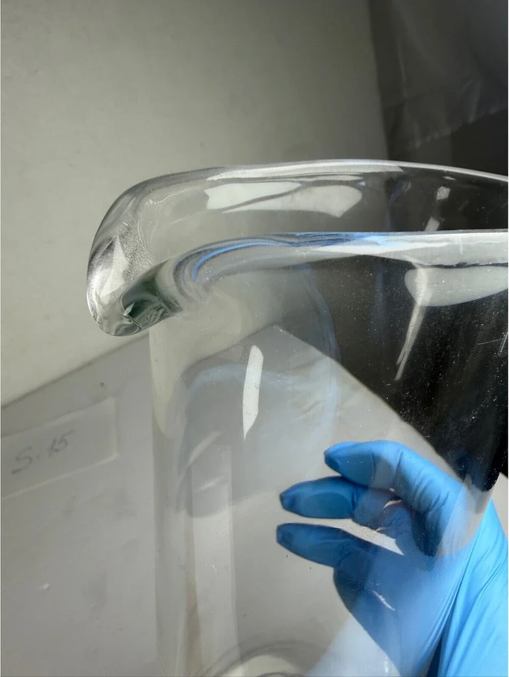 Krosno Poland Clear Glass Pitcher with Spout - Storage S-15